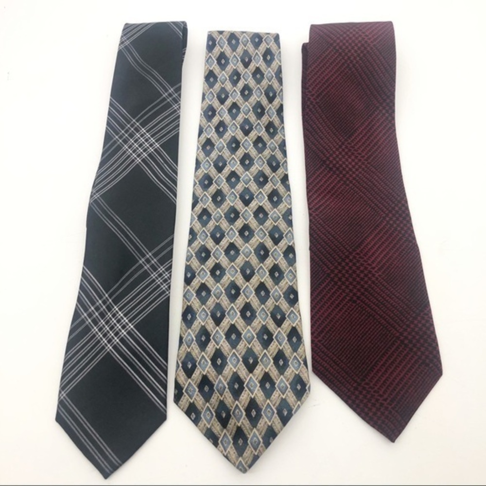 Designer 100% silk tie bundle neutrals & reds